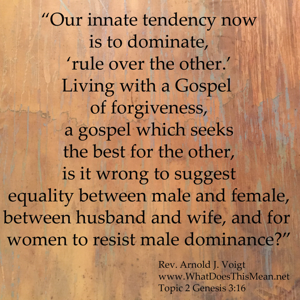 What Does This Mean Genesis 3 16 Ordain Women Now